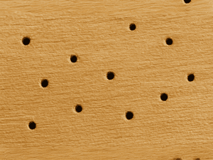Fori di sfarfallamento circolari da 1–2 mm