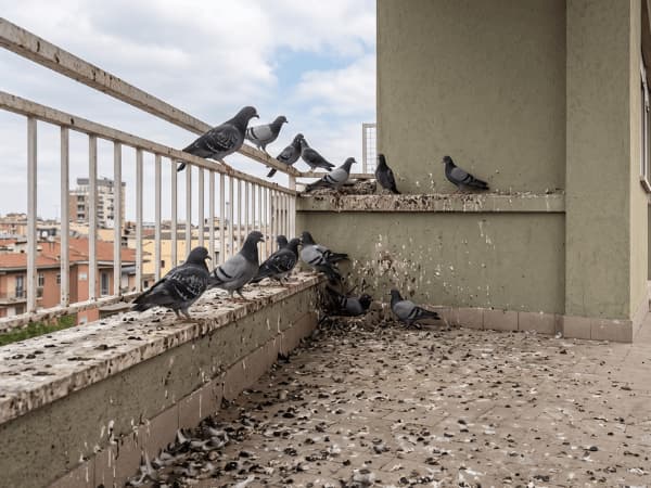 piccioni su balcone