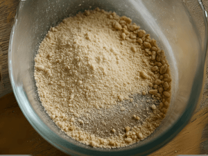 Polvere di cereali sul fondo della dispensa